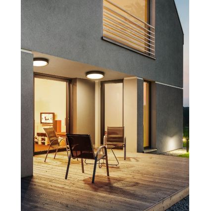 Redo 9184 - LED vonkajšie stropné svietidlo BEZEL LED/30W/230V pr. 34 cm IP54 antracit