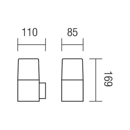 Redo 9265 - Vonkajšie nástenné svietidlo TOGO 1xE27/13W/230V IP44