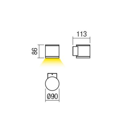 Redo 9596 - LED Vonkajšie nástenné svietidlo ETA LED/6W/230V 3000K IP54 hnedá