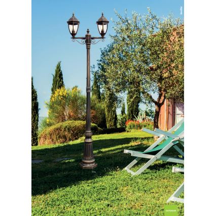 Redo 9609 - Vonkajšia lampa SEVILLA 2xE27/42W/230V IP44 zlatá/patina