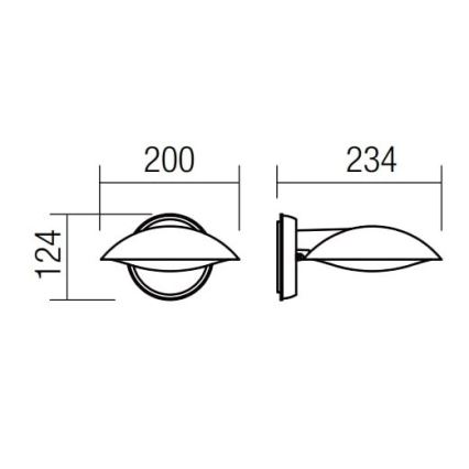 Redo 9617 - LED Vonkajšia nástenná lampa CAPP LED/12W/230V IP54 antracit