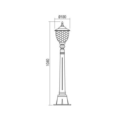 Redo 9634 - Vonkajšia lampa MATERA 1xE27/42W/230V IP33