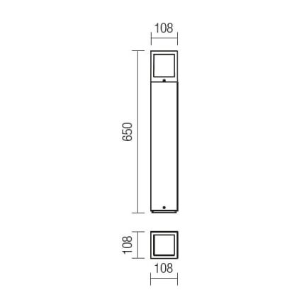 Redo 9644 - Vonkajšia lampa BRICK 1xE27/23W/230V IP54