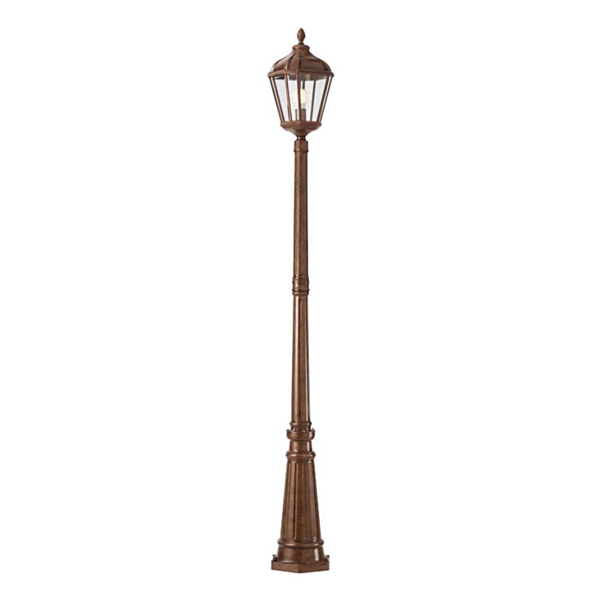Redo 9662 - Vonkajšia lampa ESSEN 1xE27/70W/230V 221,5 cm IP44 hnedá/patina