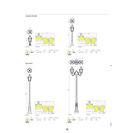 Redo 9662 - Vonkajšia lampa ESSEN 1xE27/70W/230V 221,5 cm IP44 hnedá/patina