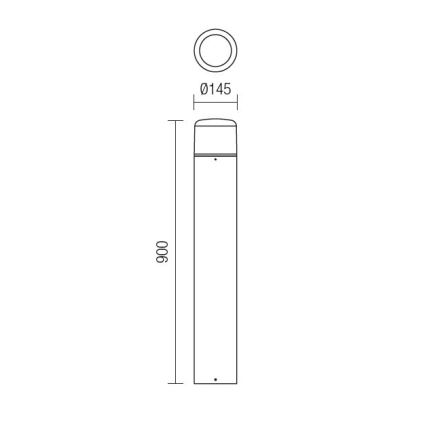 Redo 9682 - LED Vonkajšie svietidlo CYCLO LED/9W/230V 2900-3100K 90 cm IP54 antracit