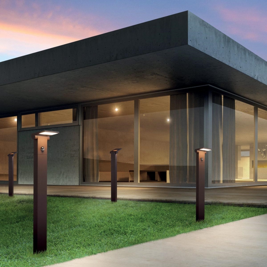 Redo 9697 - LED Vonkajšia lampa so senzorom VARIAL LED/10W/230V IP54 hnedá