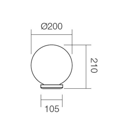 Redo 9760 - Náhradné tienidlo SFERA pr. 20 cm IP44 hnedá