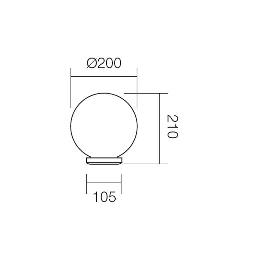 Redo 9760 - Náhradné tienidlo k vonkajšiemu svietidlu SFERA pr. 20 cm IP44 hnedá