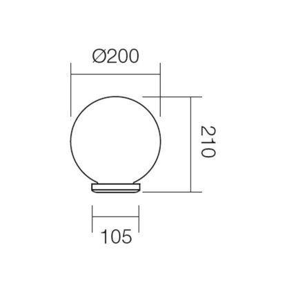 Redo 9761 - Náhradné tienidlo SFERA pr. 20 cm IP44 biela