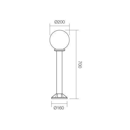 Redo 9768 - Vonkajšia lampa SFERA 1xE27/28W/230V IP44