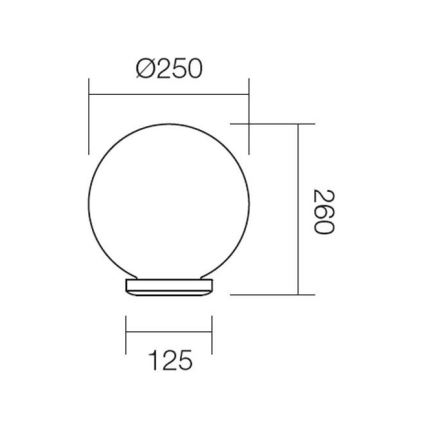 Redo 9770 - Náhradné tienidlo SFERA pr. 25 cm IP44 hnedá