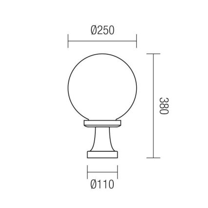 Redo 9774 - Vonkajšia lampa SFERA 1xE27/42W/230V IP44 25x38 cm hnedá