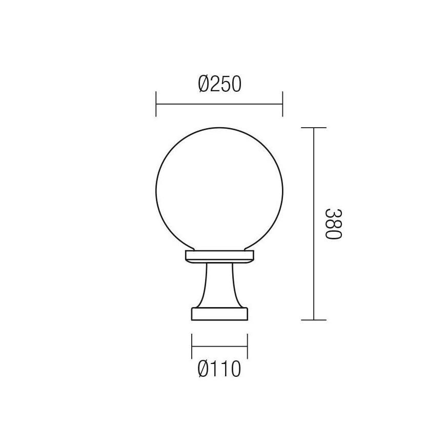 Redo 9775 - Vonkajšia lampa SFERA 1xE27/42W/230V IP44 25x38cm biela