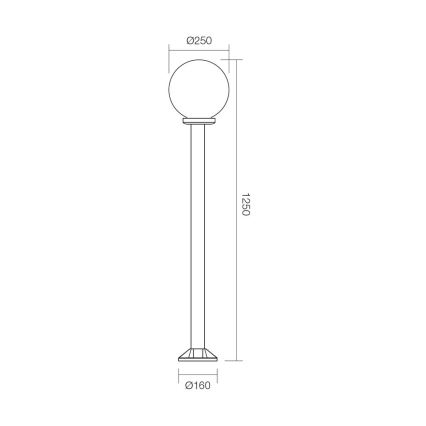 Redo 9776 - Vonkajšia lampa SFERA 1xE27/42W/230V IP44 25x125 cm hnedá