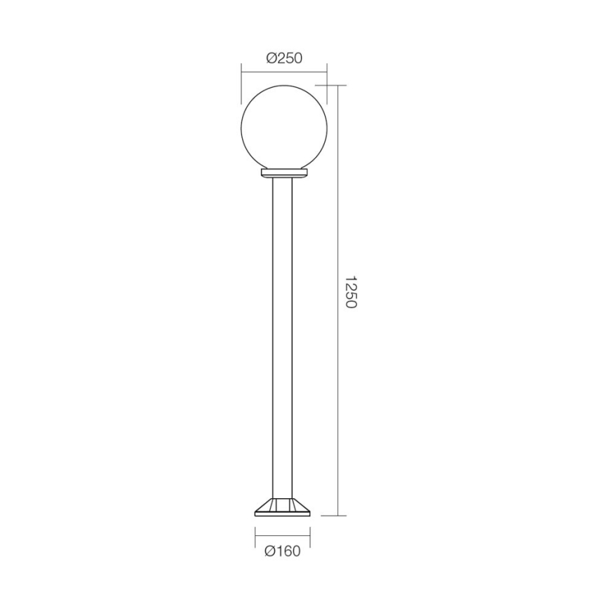 Redo 9777 - Vonkajšia lampa SFERA 1xE27/42W/230V IP44 25x125 cm biela