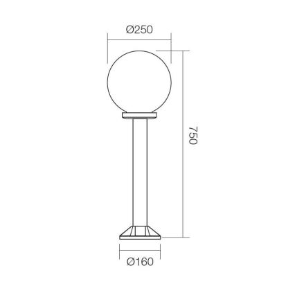 Redo 9779 - Vonkajšia lampa SFERA 1xE27/42W/230V IP44 25x75 cm hnedá