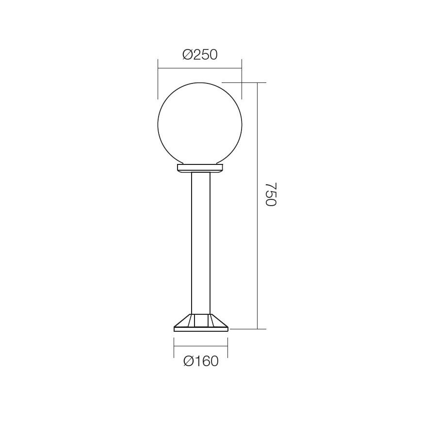 Redo 9779 - Vonkajšia lampa SFERA 1xE27/42W/230V IP44 25x75 cm hnedá