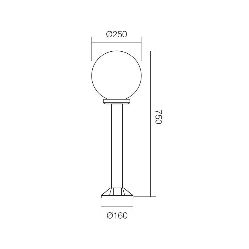 Redo 9780 - Vonkajšia lampa SFERA 1xE27/42W/230V IP44 25x75 cm biela