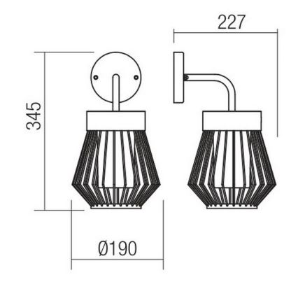 Redo 9843 - Vonkajšia nástenná lampa TITTI 1xE27/42W/230V IP44 antracit