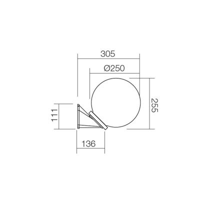 Redo 9872 - Vonkajšie nástenné svietidlo SFERA 1xE27/42W/230V IP44 hnedá