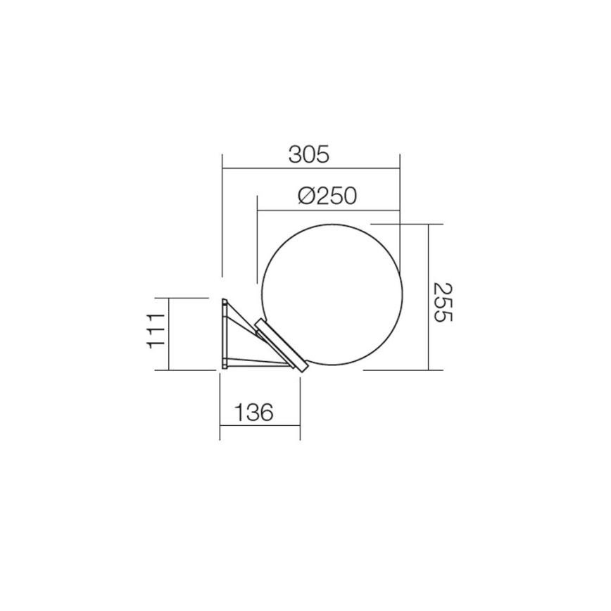 Redo 9872 - Vonkajšie nástenné svietidlo SFERA 1xE27/42W/230V IP44 hnedá