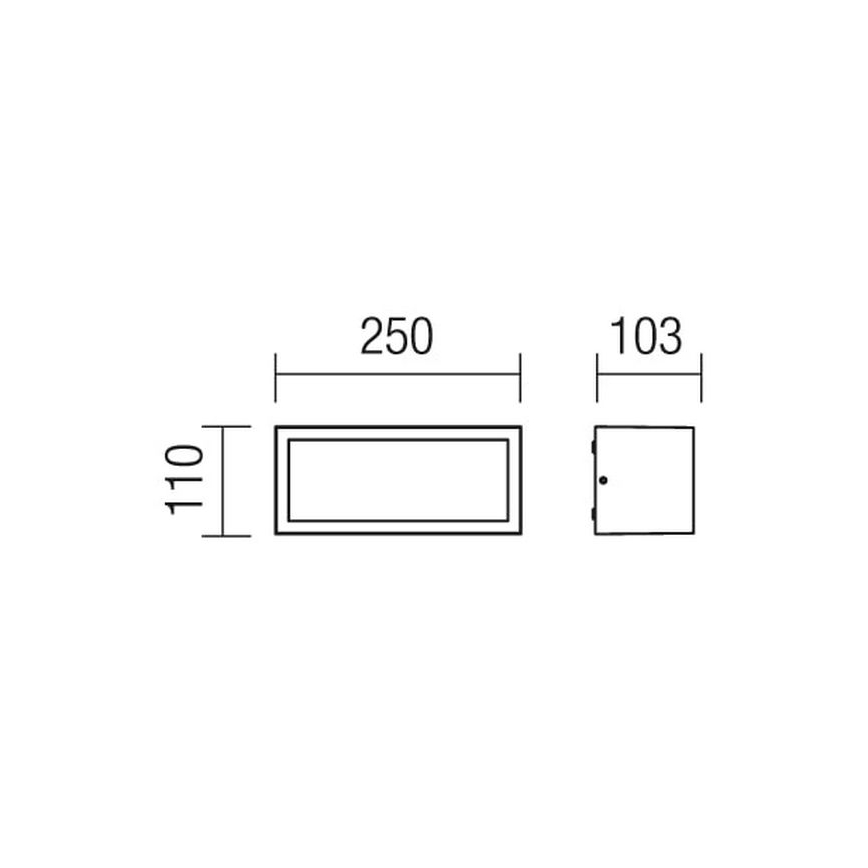 Redo 9898 - Vonkajšie nástenné svietidlo BRICK 1xE27/23W/230V IP54