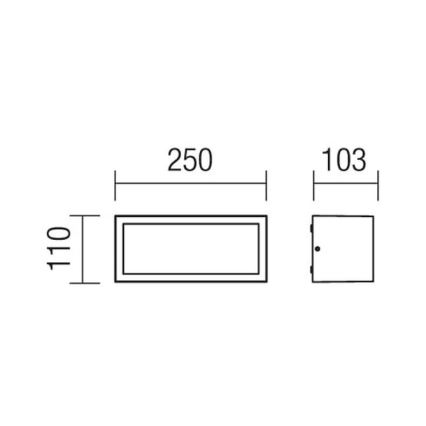 Redo 9899 - Vonkajšie nástenné svietidlo BRICK 1xE27/23W/230V IP54