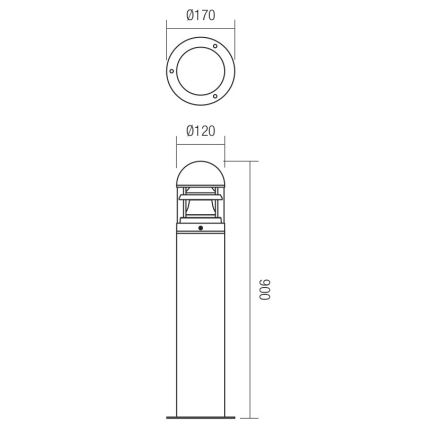 Redo 9945 - Vonkajšia lampa ARGO 1xE27/42W/230V IP54