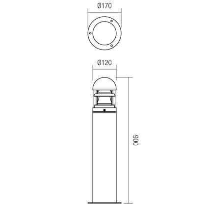 Redo 9946 - Vonkajšia lampa ARGO 1xE27/42W/230V IP54 hnedá