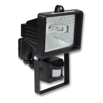 Reflektor so senzorom R7s/150W/230V IP44 čierna Reflektor so senzorom R7s/150W/230V IP44 čierna