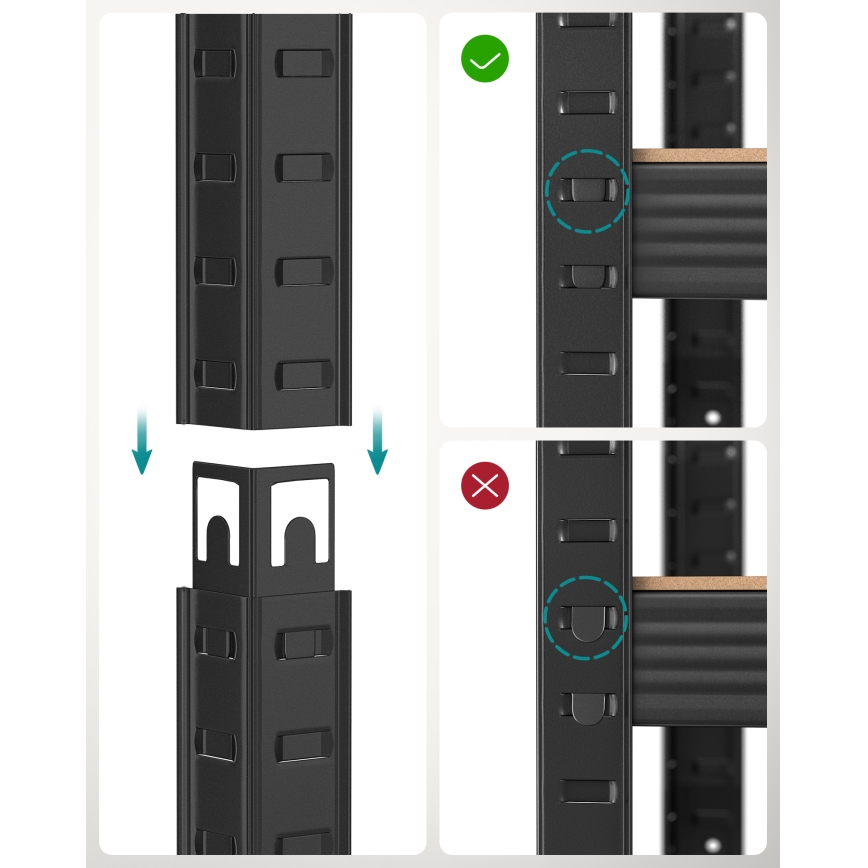 Regál ORDIFY hnedý/čierny