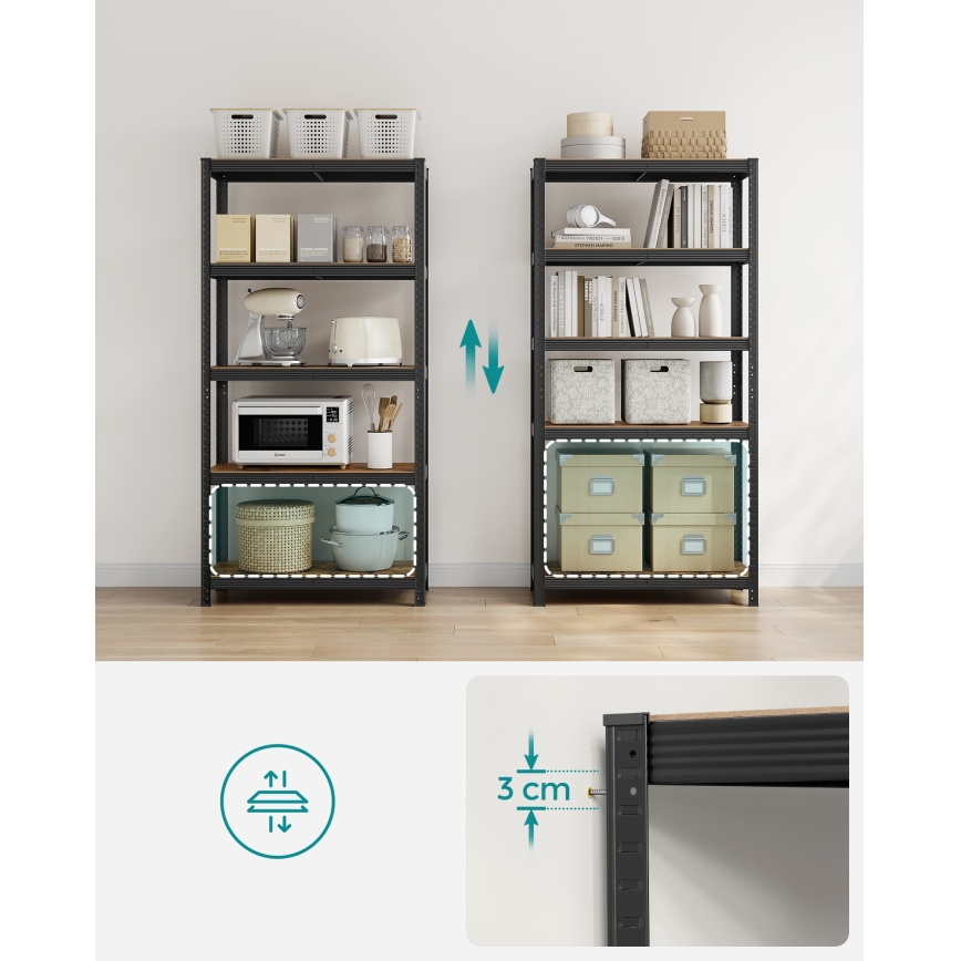 Regál ORDIFY hnedý/čierny