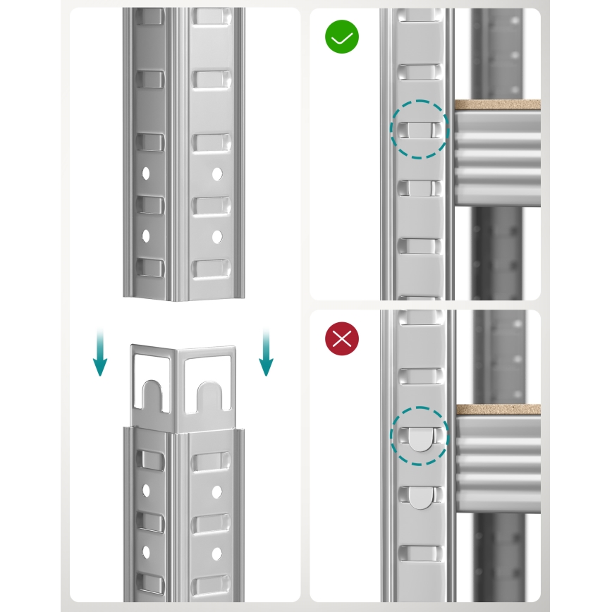 Regál ORDIFY strieborný