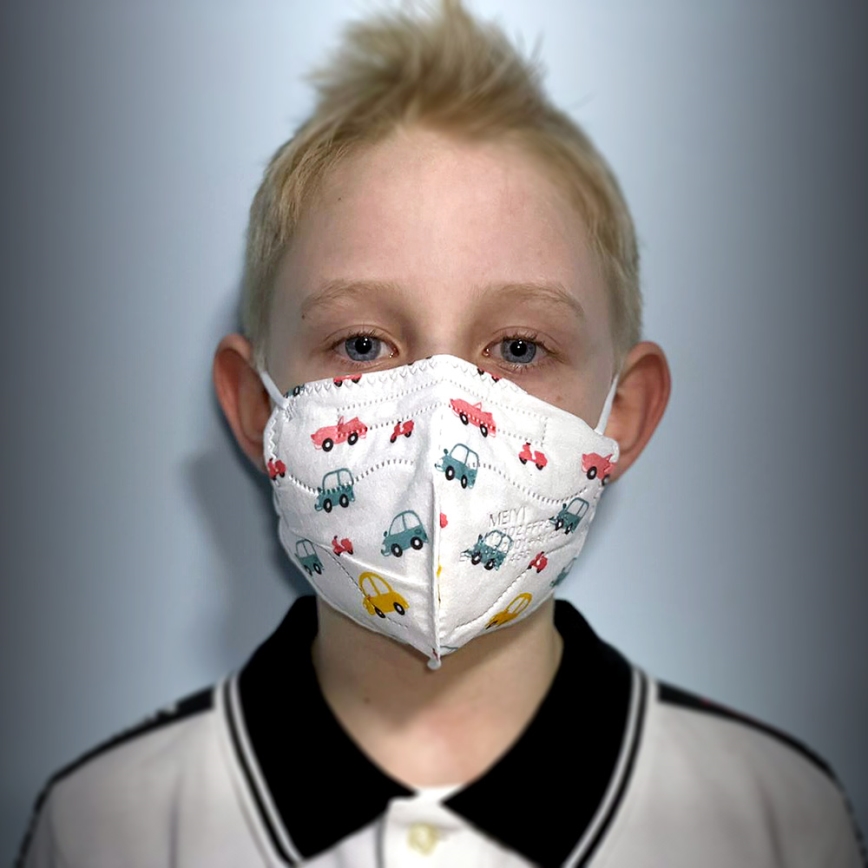 Respirátor detská veľkosť FFP2 NR Kids autá 1ks