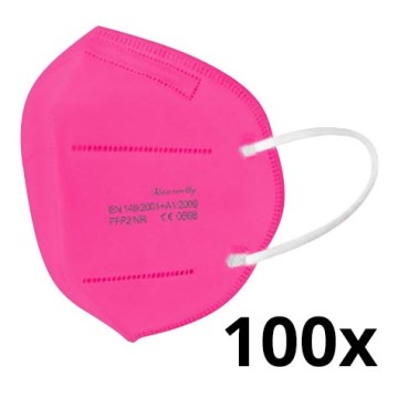 Respirátor FFP2 NR CE 0598 tmavá ružová 100ks