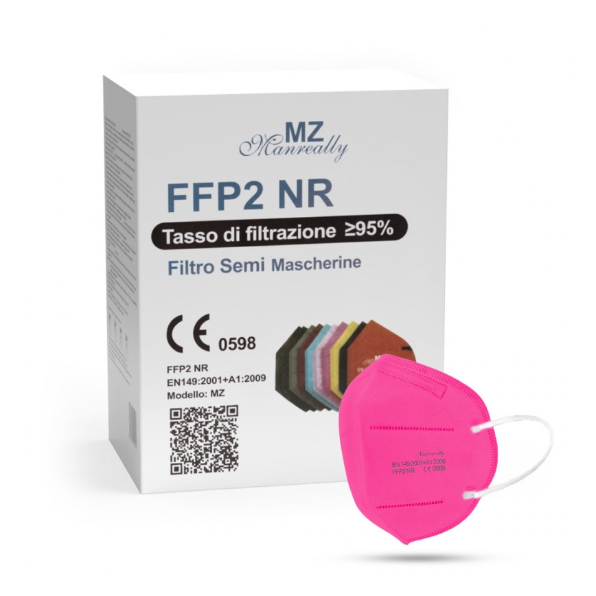 Respirátor FFP2 NR CE 0598 tmavá ružová 100ks