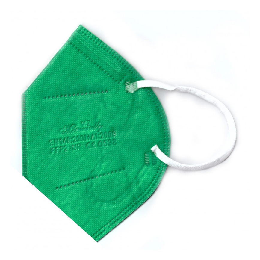Respirátor FFP2 NR CE 0598 zelená 1ks