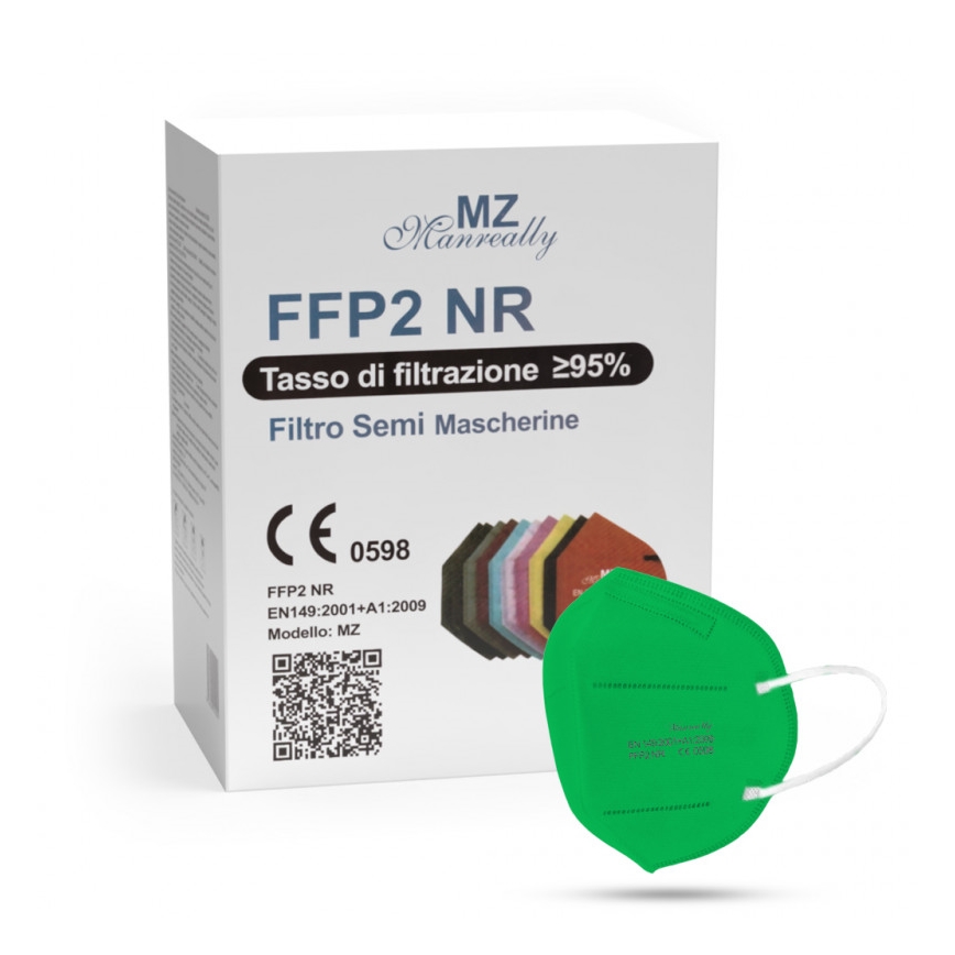 Respirátor FFP2 NR CE 0598 zelená 1ks