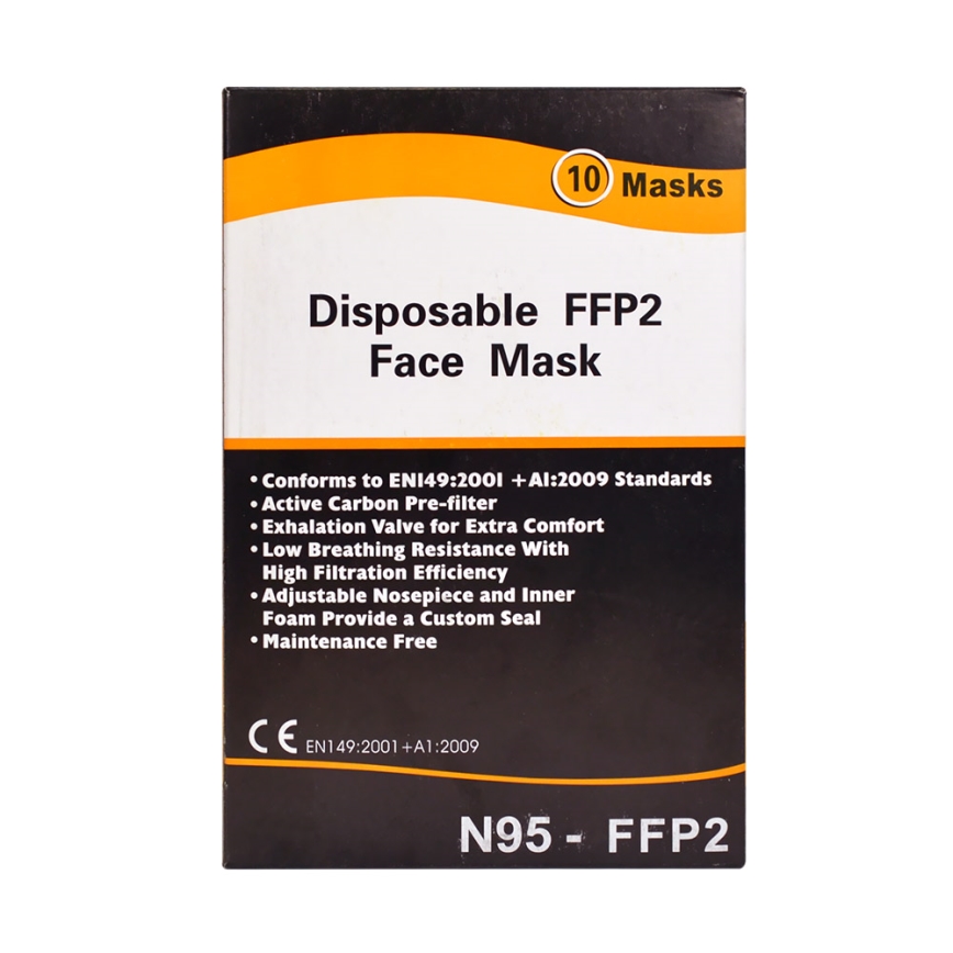 Respirátor s výdychovým ventilom triedy KN95 (FFP2) 10ks