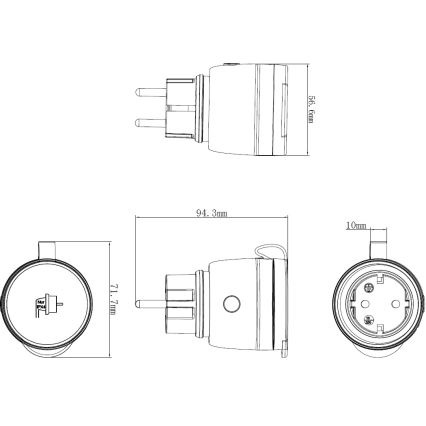 Inteligentná vonkajšia zásuvka 3680W/230V/Typ F SCHUKO/16A Wi-Fi IP44