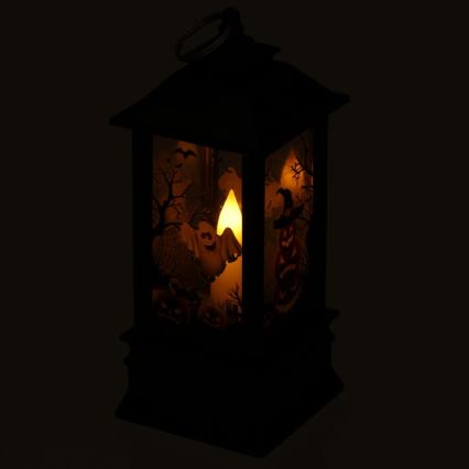 LED Dekorácia HALLOWEEN LED/3xAAA/teplá biela lampáš s tekvicami