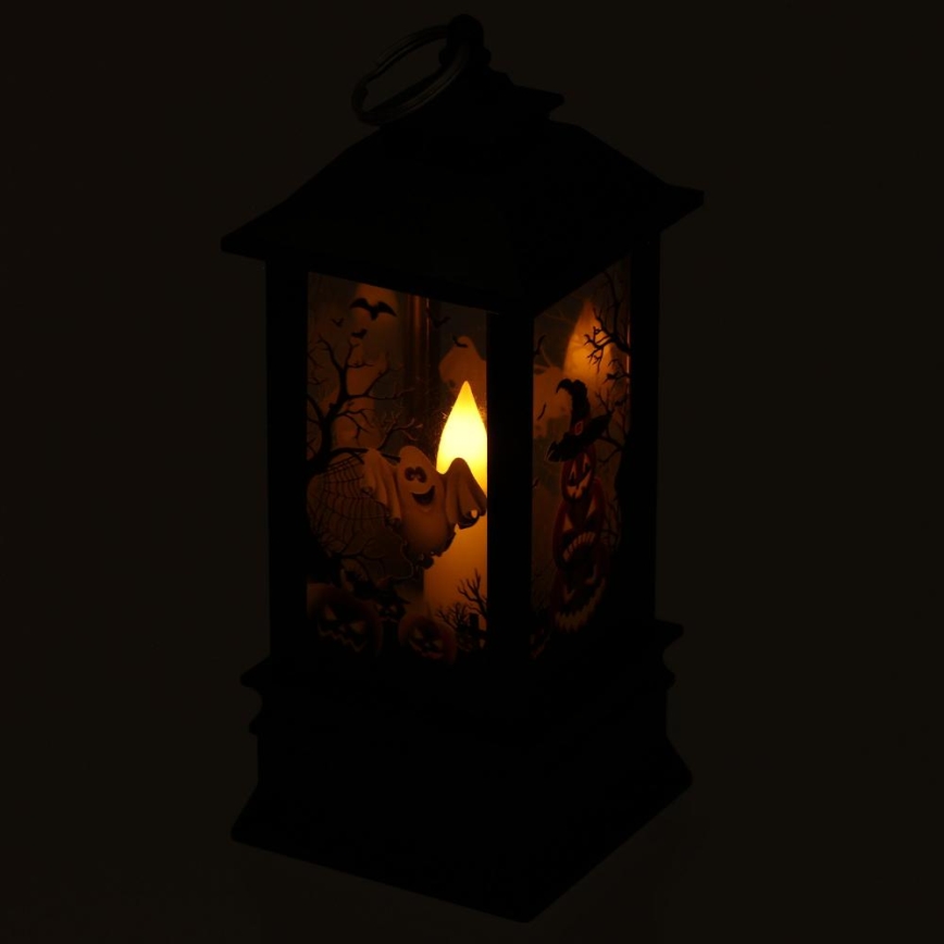 LED Dekorácia HALLOWEEN LED/3xAAA/teplá biela lampáš s tekvicami