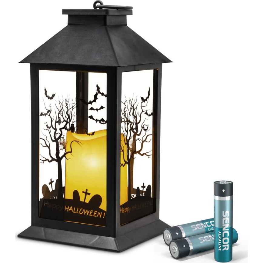 LED Dekorácia HALLOWEEN LED/3xAAA/teplá biela lucerna