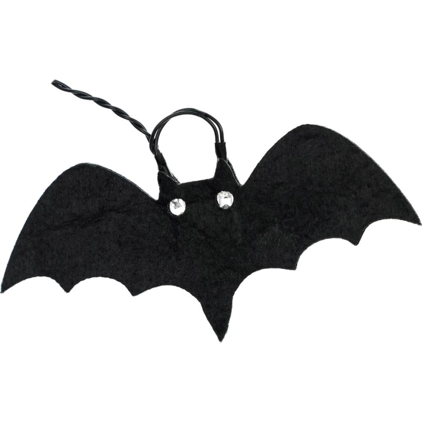 LED Dekoračná reťaz HALLOWEEN 10xLED/2xAA/teplá biela 1,3m netopiere
