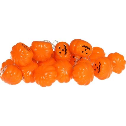 LED Dekoračná reťaz HALLOWEEN 20xLED/3xAA/teplá biela 3,3m tekvica
