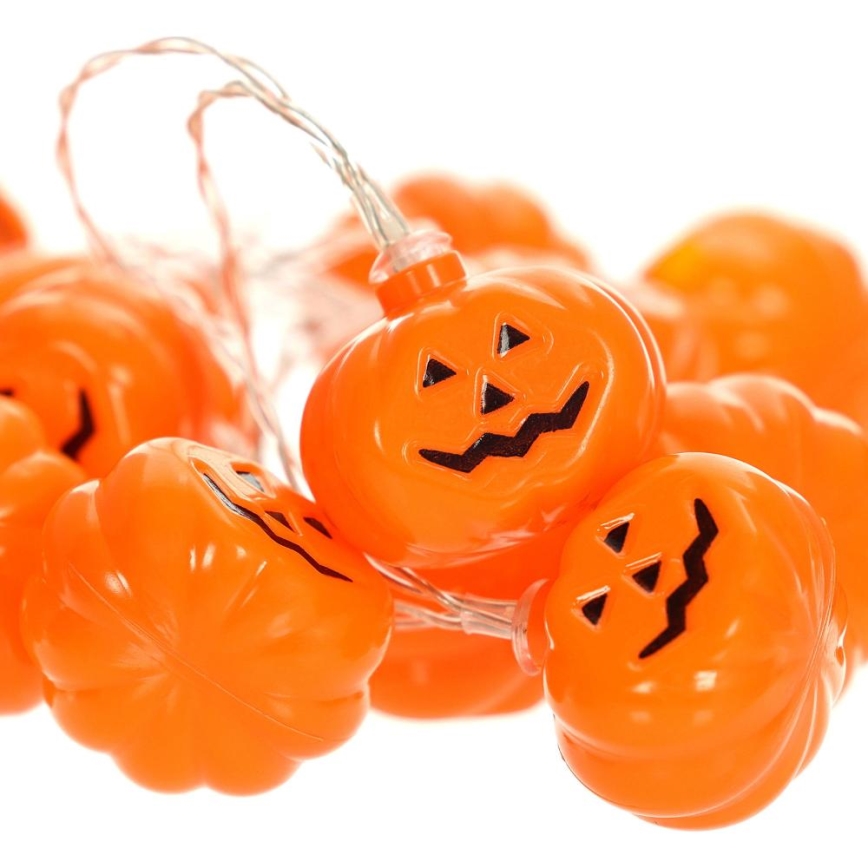 LED Dekoračná reťaz HALLOWEEN 20xLED/3xAA/teplá biela 3,3m tekvica