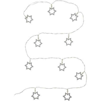 LED Dekoratívny reťazec 10xLED/2xAA 1,8m teplá biela