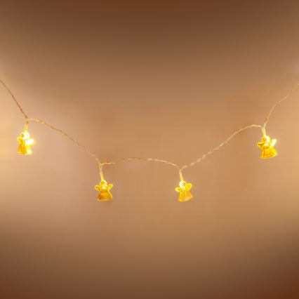 LED dekoračná reťaz 10xLED/2xAA 1,65m teplá biela