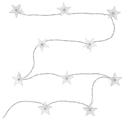 LED dekoračný reťazec s prisávkami 10xLED/2xAA 1,8m studená biela